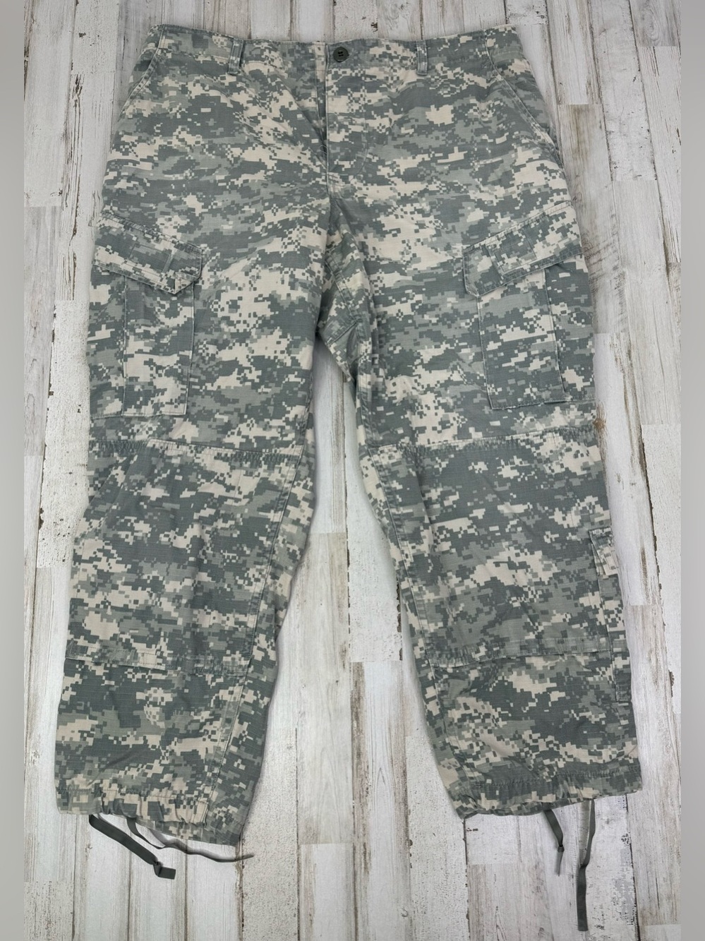 US Army Pant Mens L Extra Short Camo Cargo Tapered Military Uniform Combat